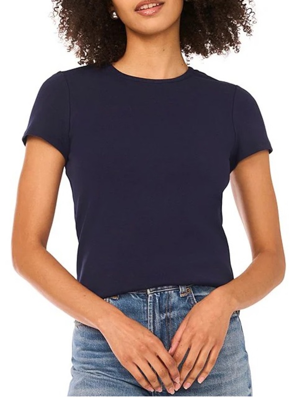 Vince Luxury Modal Crew Neck Tee Navy Blue - Size XL